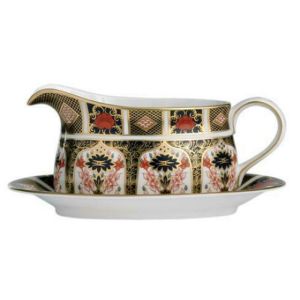 Old Imari Sauce Boat Stand by Royal Crown Derby
