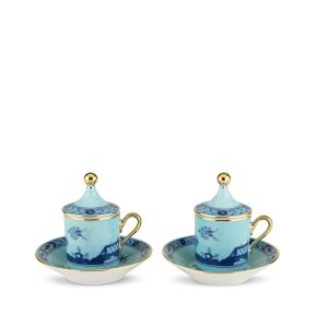 Oriente Italiano Iris Gold Coffee Set for Two by Ginori