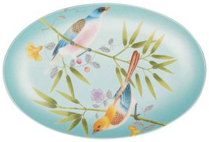 Paradis Pickle Dish Turquoise Background by Raynaud