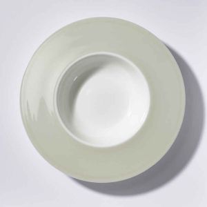 Pastell Deep Plate Wide Rim Khaki by Dibbern