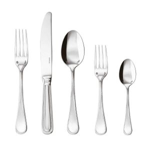 Perles Silverplated 5 Pcs Place Setting with Hollow Handle Knife by Sambonet