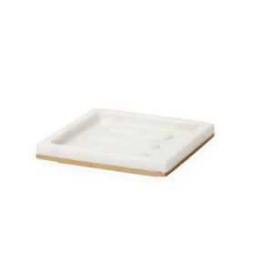 Pietra White/Gold - Marble Soap Dish by Sferra