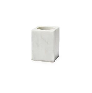 Pietra White/Silver Marble Toothbrush Holder by Sferra