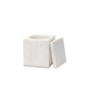 Pietra White/Silver Marble Storage Jar by Sferra
