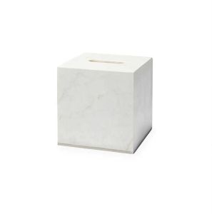 Pietra White/Silver Marble Tissue Holder by Sferra