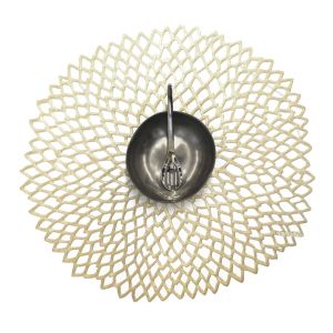 Pressed Dahlia Placemat 15&quot Round Champagne by Chilewich