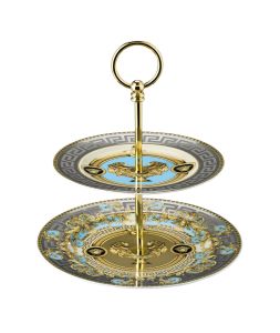 Prestige Gala Bleu Etagere Small 2 Tiers 7 - 8 1/2 Inch by Versace
