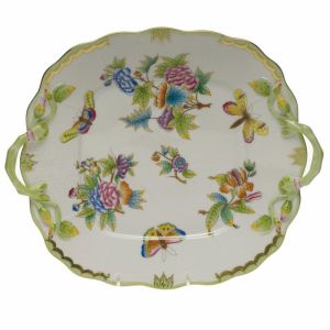 Queen Victoria Square Handled Cake Plate by Herend