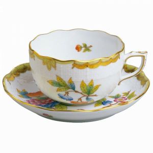 Queen Victoria Teacup & Saucer by Herend