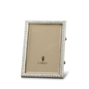 Rectangular Pave Frames Platinum And Crystals 4x6 by L'Objet