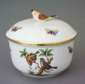 Rothschild Bird Sugar Basin Sm, Bird Knob by Herend