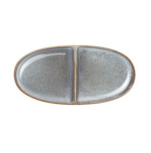 Saisons Denim Aperitif Plate 2-Sectioned, Oval, Denim 20 X 10 Cm, H. 2,2 Cm by Asa Selection