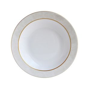 Sauvage White Deep Round Dish by Bernardaud