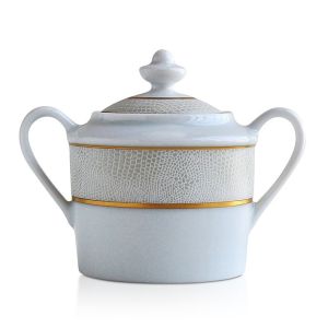 Sauvage White Sugar Bowl by Bernardaud