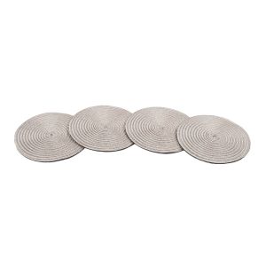 Silver Lurex Coaster Set of 4 Silver/Dust by Deborah Rhodes