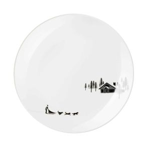 Snow Tracks Dessert Plate, Sled Dogs by Asa Selection