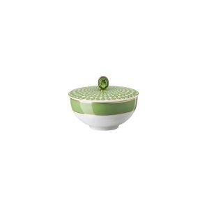 Swarovski Signum Rice Bowl W/Lid Fern Green by Rosenthal