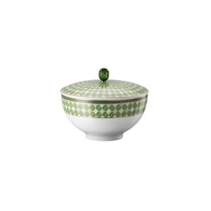 Swarovski Signum Soup Bowl W/Lid Fern Green by Rosenthal