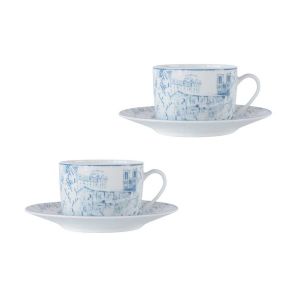 Tout Paris Set Of 2 Tea Cups And Saucers by Bernardaud