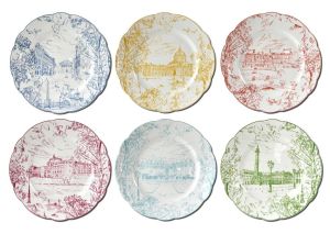 Tout Paris Set Of 6 Assorted Dinner Plates by Bernardaud