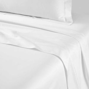 Triomphe Blanc Flat Sheet Full/Queen by Yves Delorme