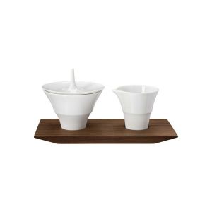 Velvet #522 Conical Cream W/ Sugar W/ Wood Tray by Hering Berlin