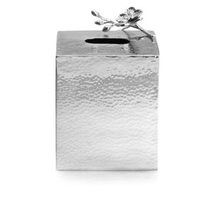 White Orchid Tissue Box Holder by Michael Aram