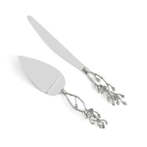 White Orchid Wedding Cake Knife & Server by Michael Aram