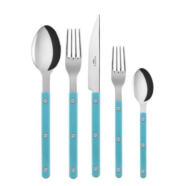 Sabre Bistrot Turquoise 5 pc place setting BO-QT-5