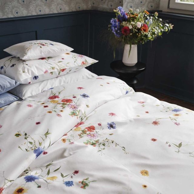 Christian Fischbacher Fleurs Volantes White  