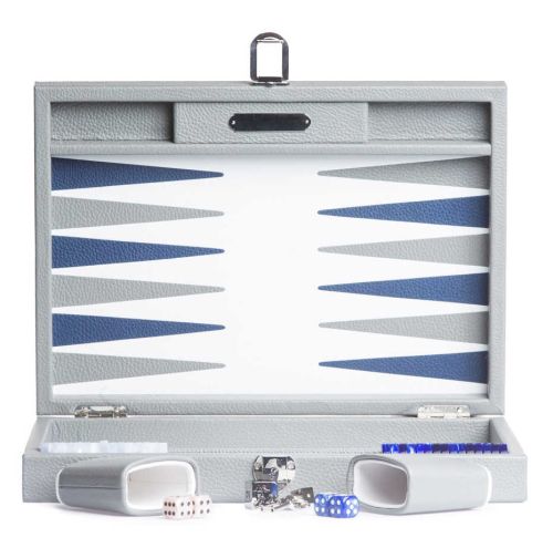 Hector Saxe Backgammon Medium Buffalo Leather Grey BM01-Gris