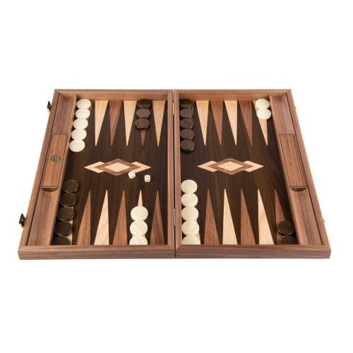 Manopoulos Backgammon Walnut Natural Tree Trunk with Wenge & Oak Points BKK1TRU