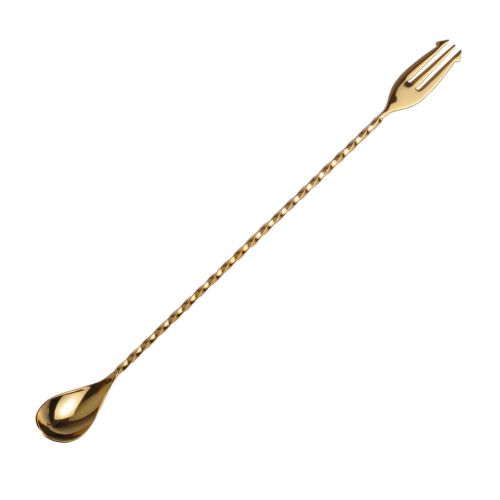 Japanese Bar Tools Bar Spoon Trident Gold 30 cm AG94050G