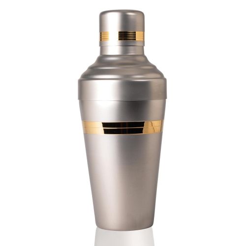 Japanese Bar Tools Baron Shaker Matte Stainless Steel With Gold Accents 03300300MPG