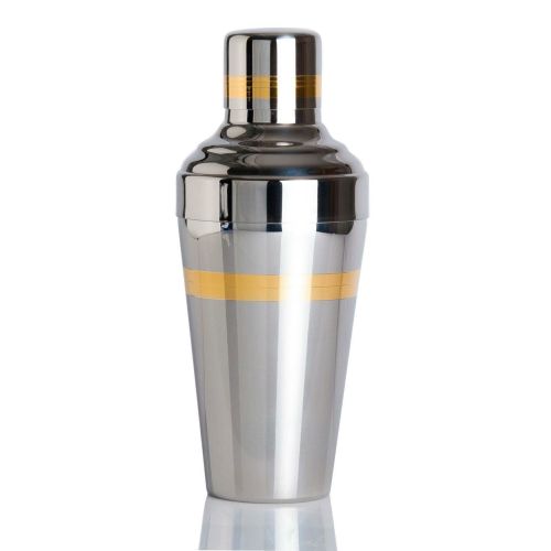 Japanese Bar Tools Baron Shaker Mirror Finish With Gold Accent 03300300MG