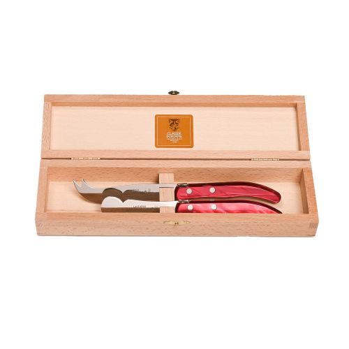 Claude Dozorme Berlingot 2 pc Butter and Cheese Set Burgundy D2.13.025.39