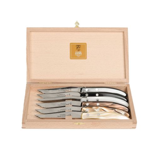 Claude Dozorme Berlingot Table Knives Assorted Acrylic Grey/Brown S/6 D2.13.001.20