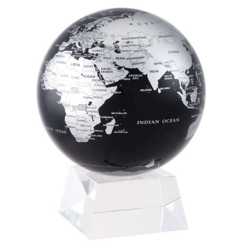 Mova Globes Black Globe 6&quot W/Crystal Base  MG-6-SBE/6-MCB