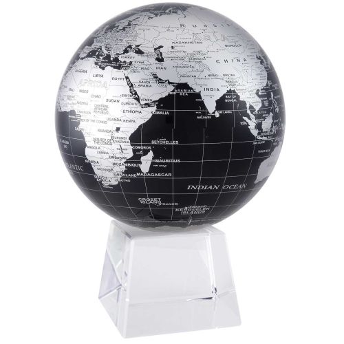 Mova Black and Silver Globe 8.5 in With Crystal Base MG-85-SBE/85-LCB