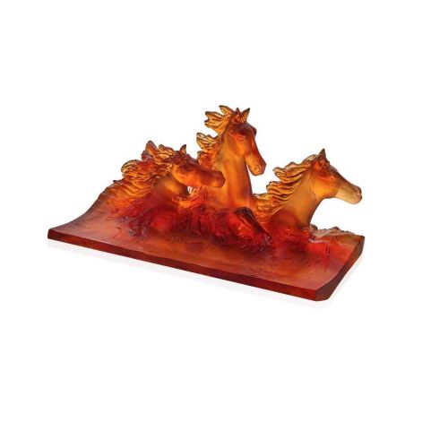 Daum Cavalcade Amber Cavalcade Pencil Holder 05668-1