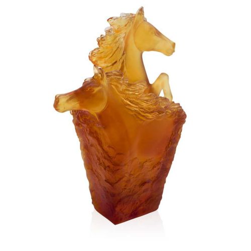Daum CAVALCADE Cavalcade Amber Pencil Holder 05715-1
