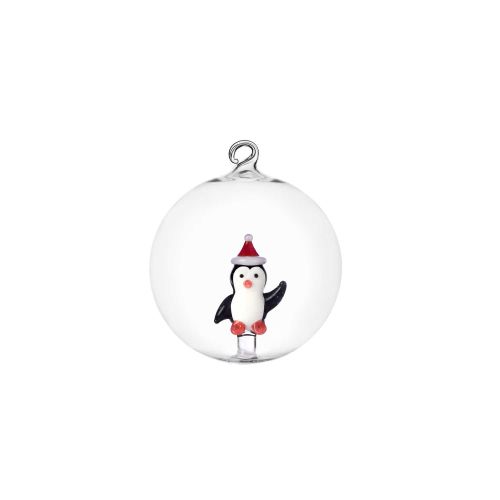 Ichendorf Christmas Tales Christmas Ball Ornament Penguin W/ Christmas Hat 3.15 in IC352.095.24