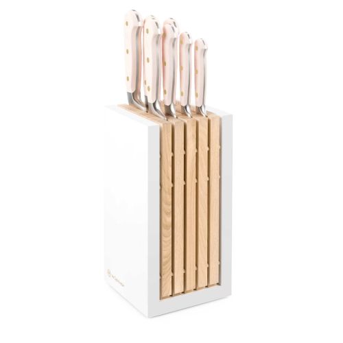 Wusthof Trident Classic Pink Himalayan Salt 8 pcs. Designer White Knife Block Set 1091770714
