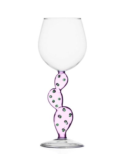 Ichendorf  Desert Plants Stemmed Glass Cactus Pink 11.8 oz IC352.028