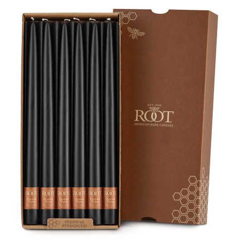 Root Dipped Tapers Black 12IN Box of 12 