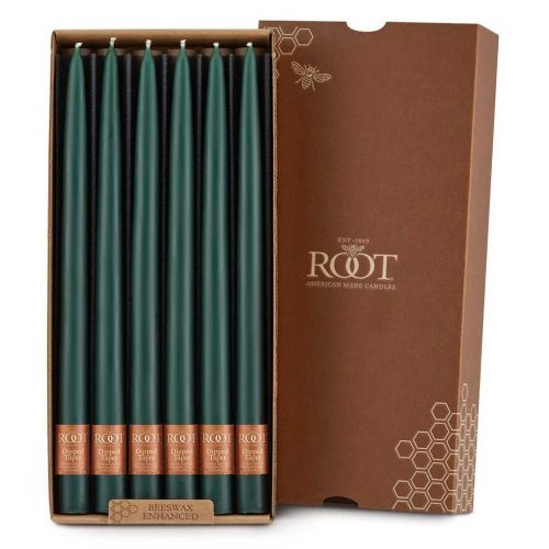 Root Dipped Tapers Dark Green Box of 12 