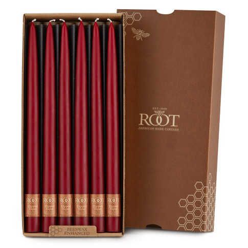 Root Dipped Tapers Garnet Garnet 12IN Box of 12 