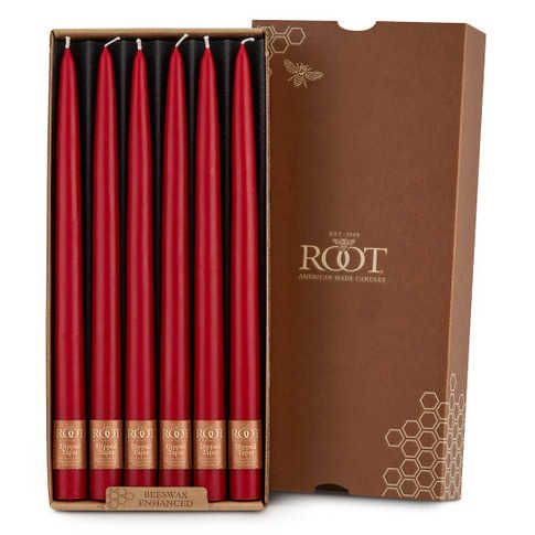 Root Dipped Tapers Red 12IN Box of 12 