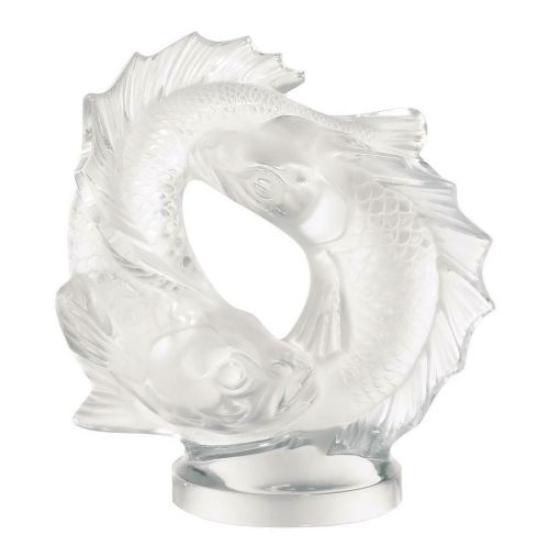 Lalique  Double Fish Sculpture Clear 1162200