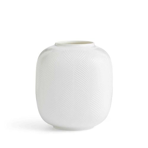 Wedgwood White Folia Vase Rounded 8.3&quot  40032151